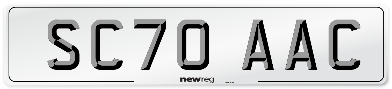 SC70 AAC Number Plate from New Reg